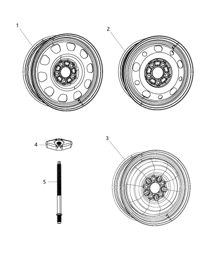 2017 Jeep Compass Spare Wheel Diagram for 5105079AC