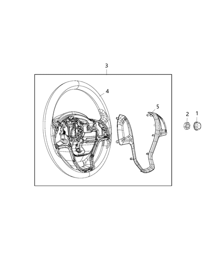 2017 Ram ProMaster City Steering Wheel Cover Diagram for 68073769AA