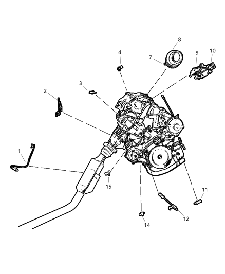 2003 Dodge Caravan Oxygen Sensor, Front Diagram for 4686938AB