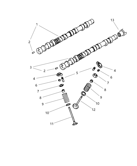 1997 Dodge Avenger Camshaft & Valves Diagram 1 - Thumbnail