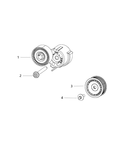 2015 Jeep Cherokee Pulley & Related Parts Diagram 1 - Thumbnail