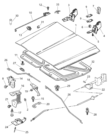 1999 Jeep Cherokee Bracket, Mounting 1994-95 Diagram for 34201680