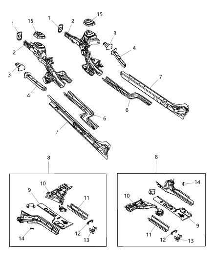 2014 Dodge Dart Rail Assembly, Front Passenger Side Diagram for 68087918AF