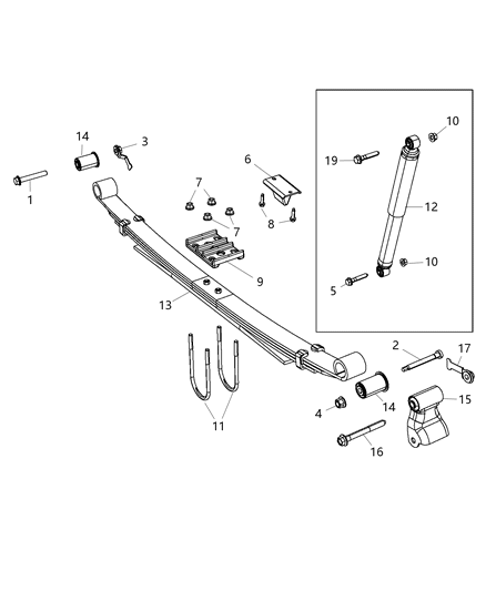 2016 Ram 3500 Pickup Suspension - Rear (Leaf Spring) Diagram