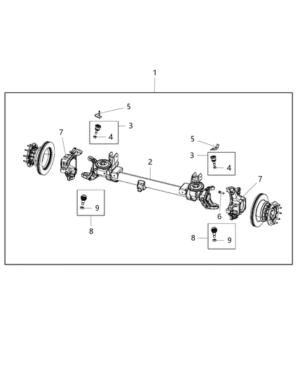 2020 Ram 4500 Axle Assembly, Front Diagram 1 - Thumbnail