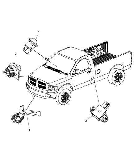 2010 Dodge Ram 3500 Pickup Sensors Body Diagram