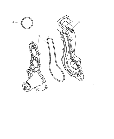 1999 Dodge Dakota Water Pump & Related Parts Diagram 1 - Thumbnail