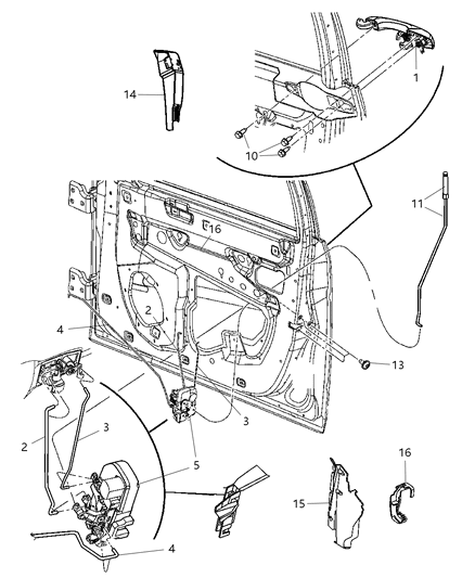 2006 Dodge Magnum Latch Front Door Diagram for 4589071AC