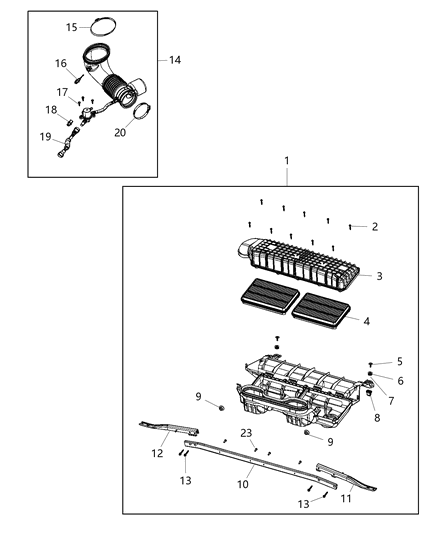 2021 Ram 1500 Air Filter Diagram for 53011248AB