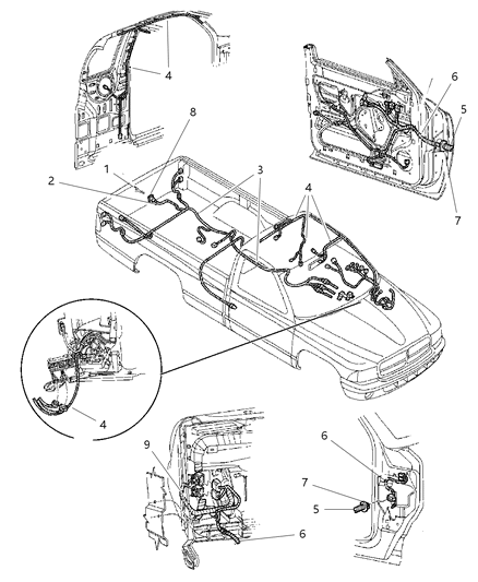 1997 Dodge Dakota Wiring Center High Mounted Stop Lamp And Dome Jumper Diagram for 82401212