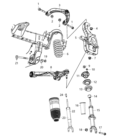 2020 Ram 1500 Knuckle, Front Diagram for 68329801AA