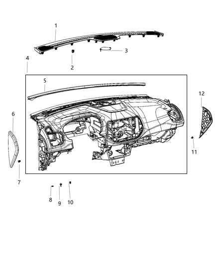 2021 Jeep Compass Instrument Panel & Structure Diagram 1 - Thumbnail