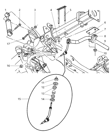 2007 Chrysler Aspen Stabilizer Bar & Shock Absorber - Front Diagram