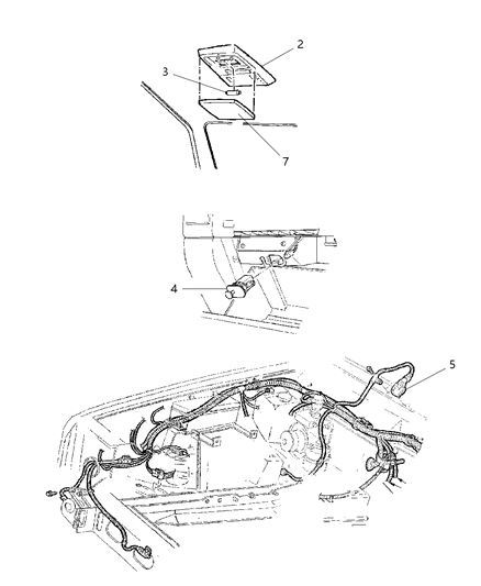 1998 Jeep Cherokee Lamp Dome And Reading Diagram for 5AS36RT6AB