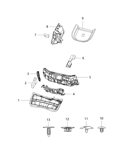 2016 Chrysler 200 Silencers of Interior Trim Diagram