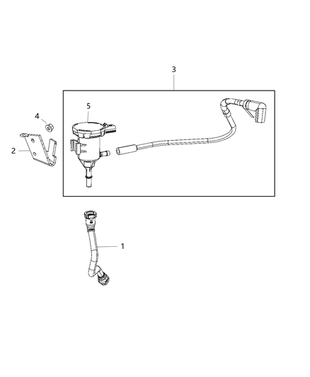 2020 Dodge Challenger Vent Hose Diagram for 68410860AB