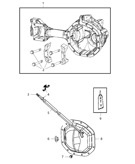 2009 Dodge Ram 1500 Clip Vent Tube Diagram for 68049361AA