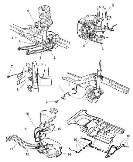 2002 Dodge Neon Lines & Hoses, Brake Diagram 1 - Thumbnail