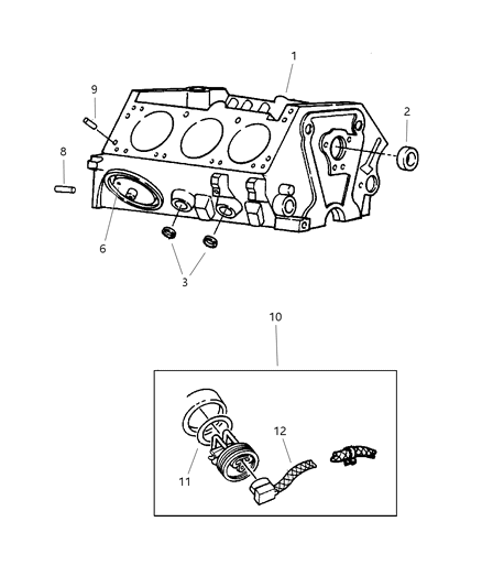 1999 Dodge Ram 3500 Regular Cab Cylinder Block Diagram 1 - Thumbnail