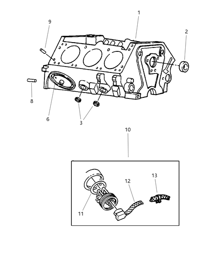 1999 Dodge Ram Wagon Cylinder Block Diagram 1 - Thumbnail