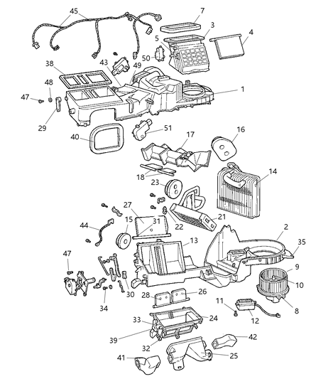 2000 Jeep Grand Cherokee Core Heater Diagram for 5012691AC