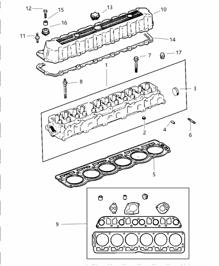 1998 Jeep Grand Cherokee Cylinder Head Diagram 1 - Thumbnail