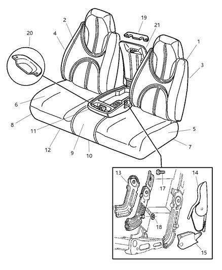 2002 Dodge Durango Front Seat Diagram 2 - Thumbnail