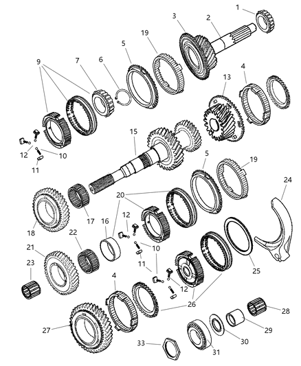 2004 Dodge Ram 2500 Synchronizer First And Second Diagram for 5010062AA