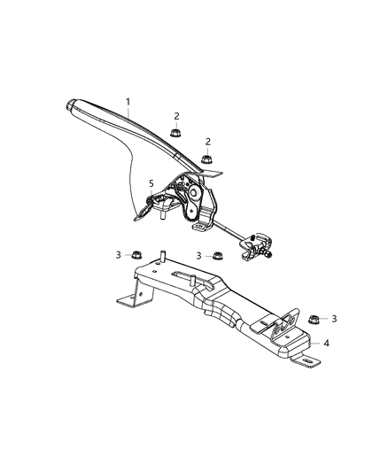 2014 Dodge Dart Bracket Parking Brake Cable Diagram for 68084436AF