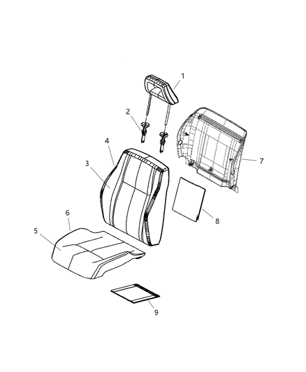 2008 Jeep Compass Front Seat - Bucket Diagram 1 - Thumbnail