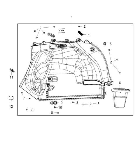 2021 Jeep Compass Quarter Trim Panel Diagram 2 - Thumbnail