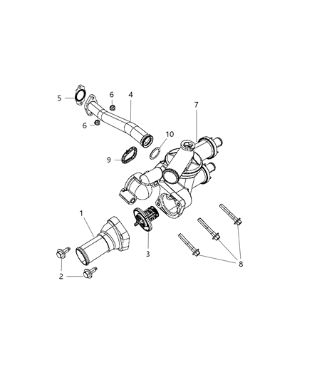 2010 Dodge Journey Thermostat & Related Parts Diagram 2 - Thumbnail