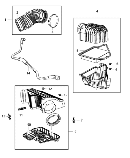 2017 Dodge Grand Caravan Filter Air Diagram for 4861737AA