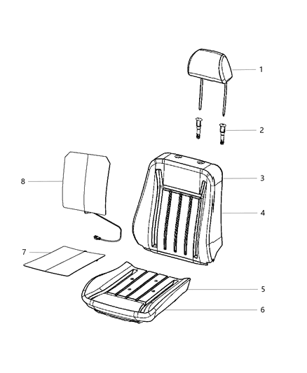 2014 Dodge Charger Headrest, Beige, Front Diagram for 1XA08HL1AA