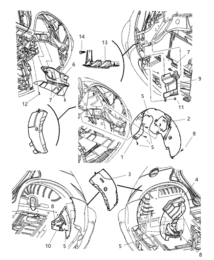 2006 Chrysler PT Cruiser Air Shield Diagram for 5116061AB