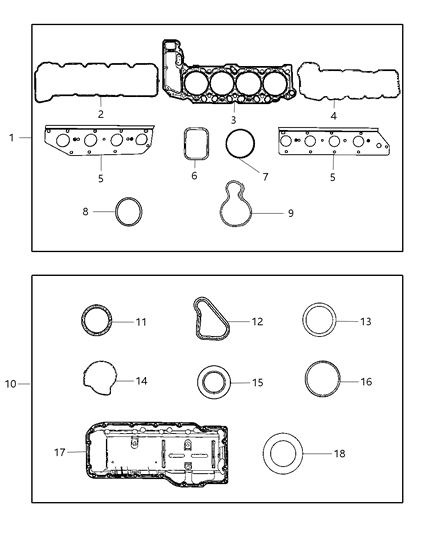 2010 Dodge Dakota Engine Gasket Kits Diagram 2 - Thumbnail