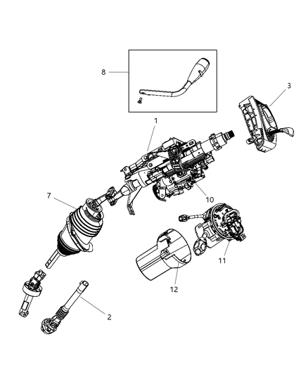 2010 Dodge Charger Boot Gearshift Diagram for 68048498AA