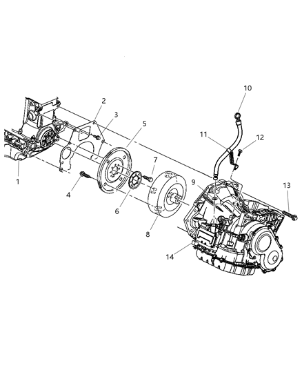 2005 Dodge Caravan Transaxle Mounting & Related Parts Diagram 1 - Thumbnail