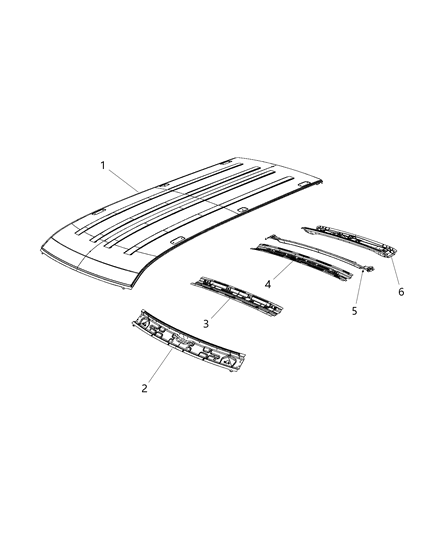 2015 Ram ProMaster City Bow Roof Diagram for 68273992AA