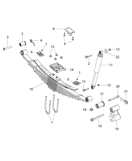 2014 Ram 5500 Spring Rear Leaf Diagram for 5168788AA