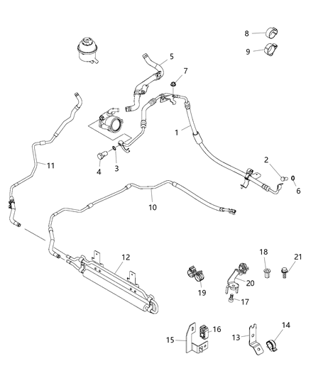 2015 Ram ProMaster City Hose Power Steering Return Diagram for 68268728AA