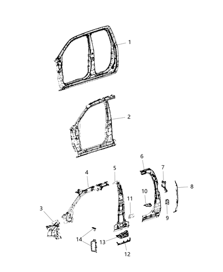 2021 Ram 1500 Baffle, Passenger Side Diagram for 68293676AA