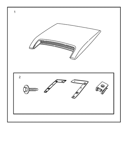 2007 Dodge Ram 1500 Scoop Kit Hood Diagram for 82208575AB