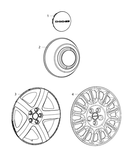 2014 Dodge Charger Center Cap Diagram for 5PG66LAUAA