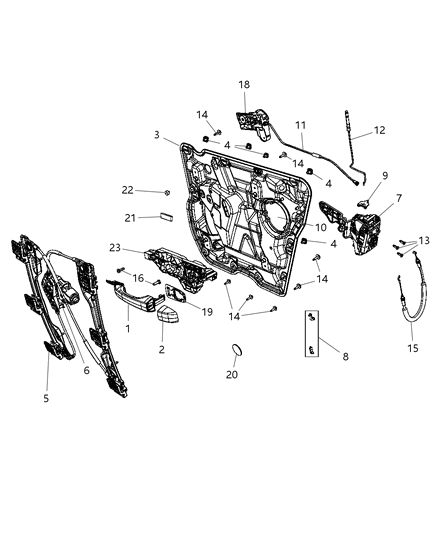 2012 Dodge Journey Control Cable, Rear Diagram for 68103384AA