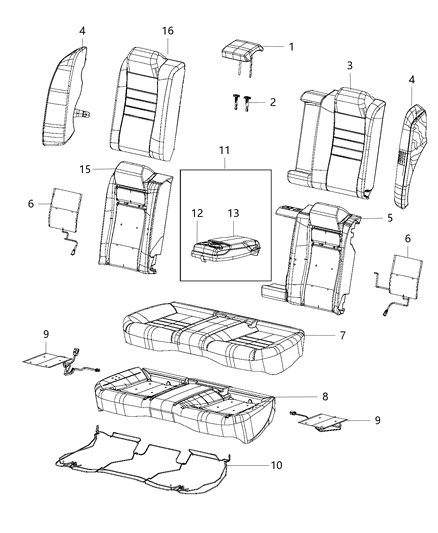 2015 Dodge Charger Rear Seat - Split Seat Diagram 6 - Thumbnail