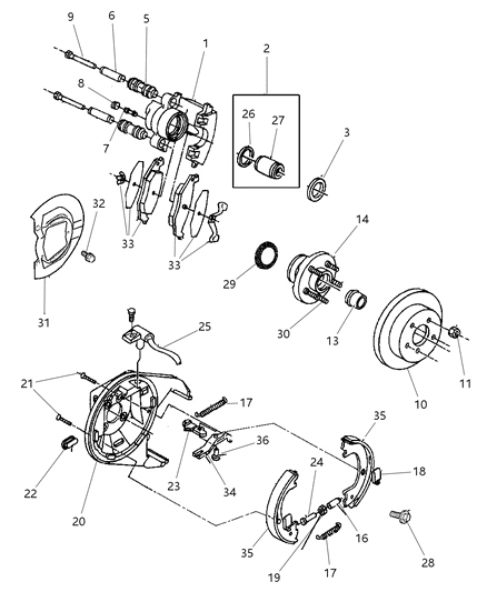 1998 Dodge Neon Hub & Bearing Diagram for 5003549AA