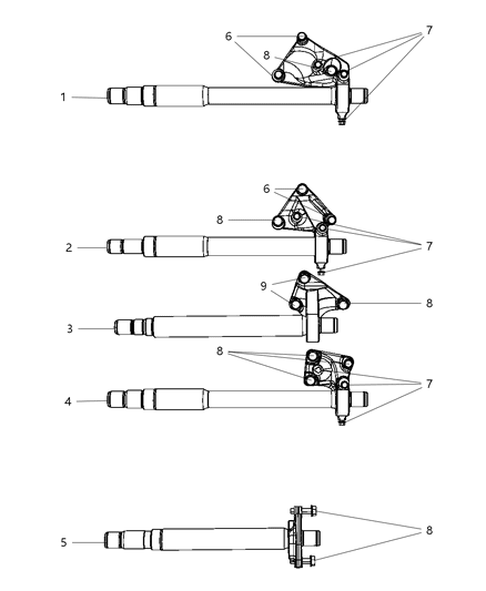 2009 Chrysler Sebring Shafts , Front Axle Diagram 4 - Thumbnail
