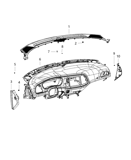 Instrument Panel Diagram for 5XR50DX9AD