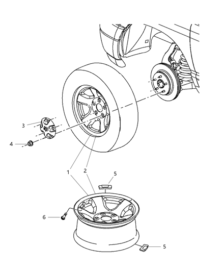 2007 Dodge Ram 3500 Cab Chassis Wheels & Hardware Diagram